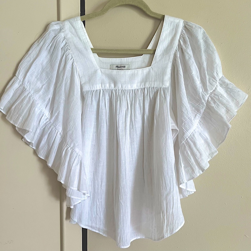 Flutter-Sleeve Butterfly Top Madewell